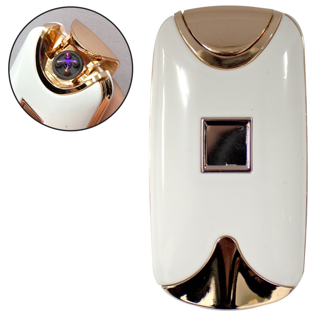 USB充電式 プラズマライター ダブルアーク放電 電子ライター ホワイト ガス・オイル不要拍卖