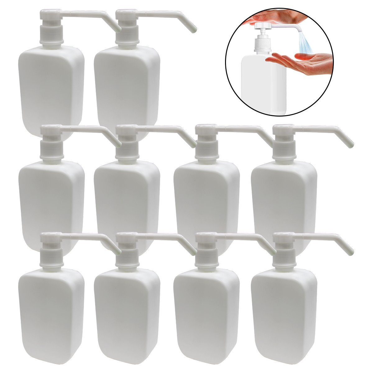 500ml 霧噴射式 アルコール ディスペンサー/10個セット 詰め替え用 空容器 エタノール ポンプ 消毒液 『最短翌日着』拍卖