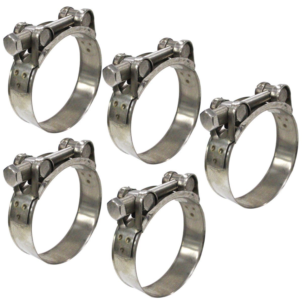 強力 Tボルトクランプ 5個セット マフラーバンド 74-79mm ホース バンド ステンレスマフラークランプ拍卖