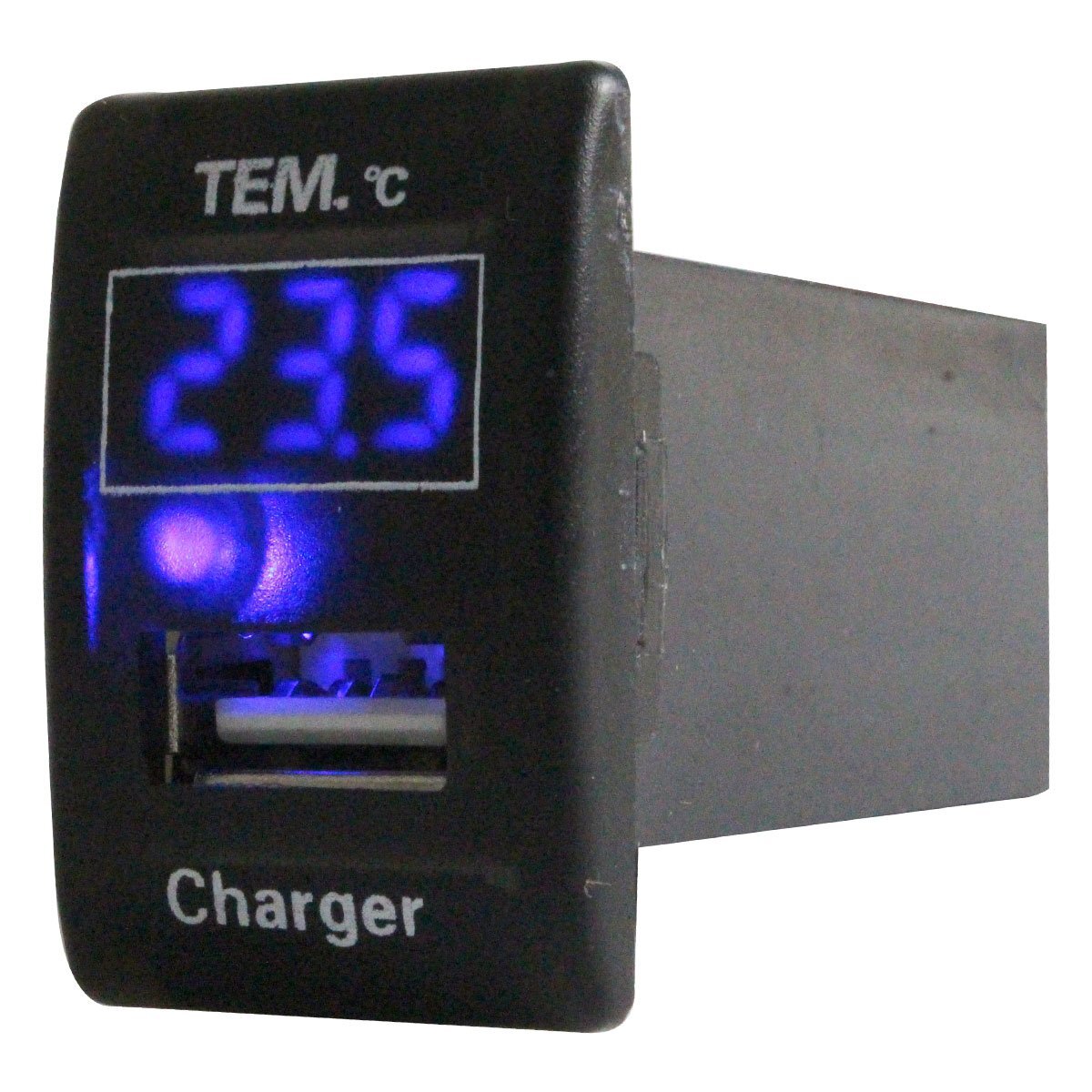 『スズキA』 スイフト ZC/ZD72 H22.9~ LED/ブルー 温度計+USBポート 充電 12V 2.1A 増設 パネル USBスイッチホールカバー 電源拍卖