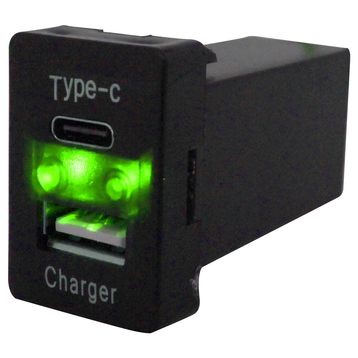 トヨタA ラクティス 100系 H17.10~H22.10 LED/グリーン USB Type-C タイプC ポート 充電 QC3.0 12V パネル スイッチホールカバー拍卖