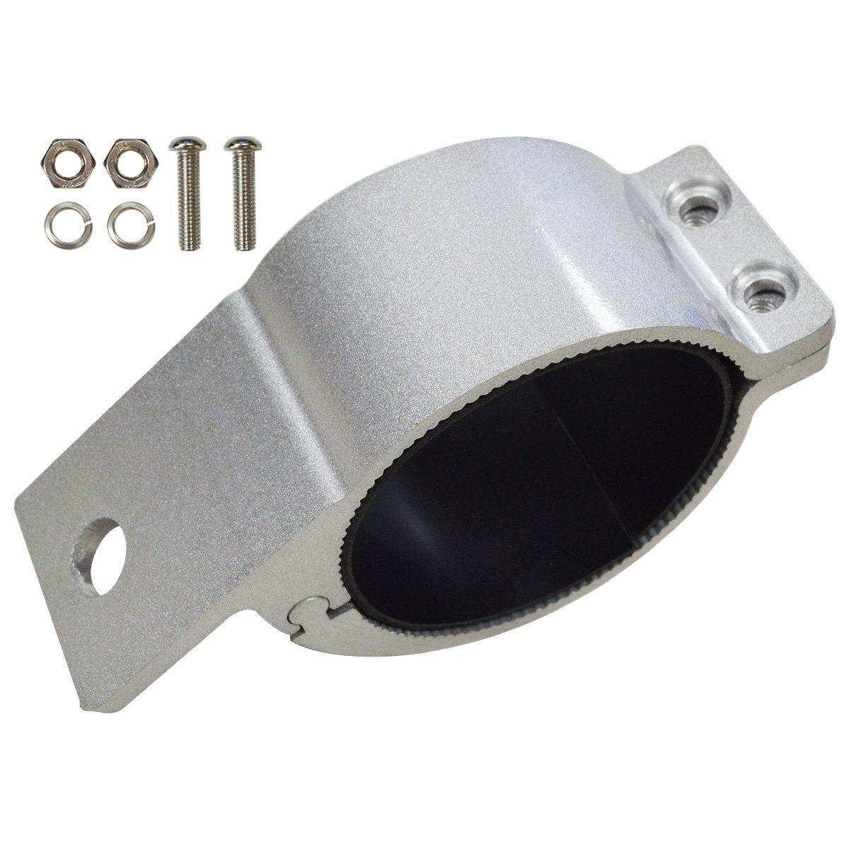 『72mm-78mm』銀 丸 パイプ ステー バイク 船 ボート ヨット 車 作業灯 ワークライト LED 固定 取付け ブラケット アルミ拍卖