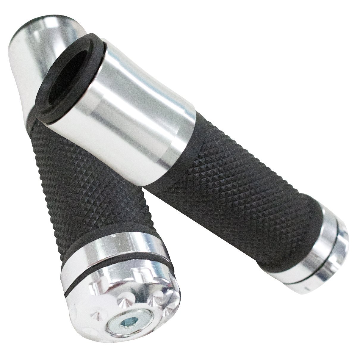 汎用 アルミグリップ 22.2mm ハンドル用 メッキ 22.2φ 左右セット 22.2π カスタムグリップ バーエンド マジェスティ ズーマー拍卖