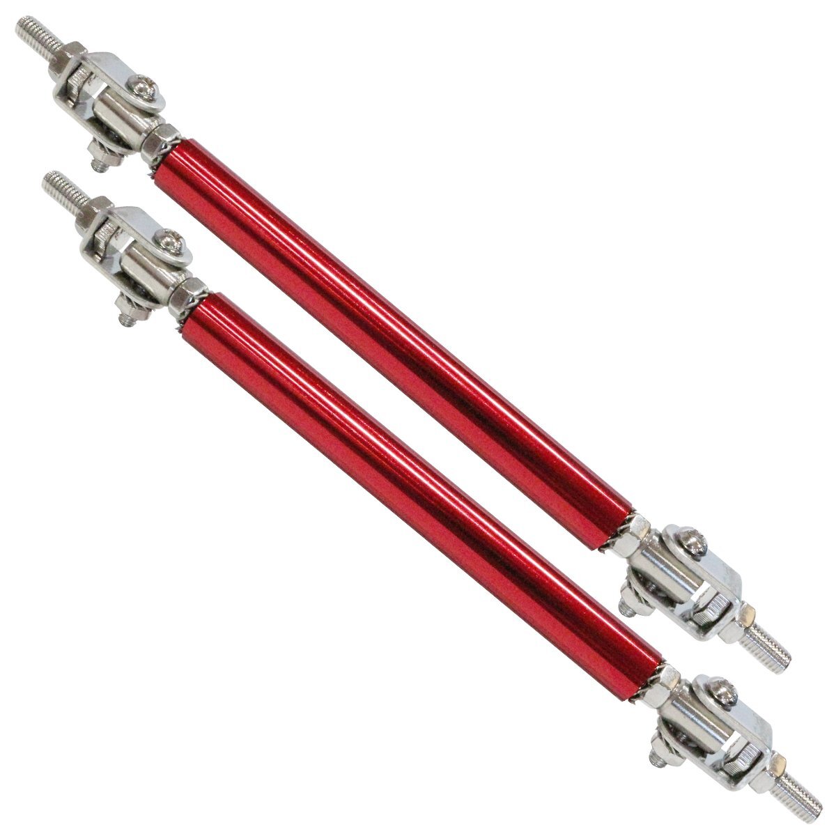 『全長155mm-195mm』『赤/レッド』19cm コネクションロッド 2本 ウイング リップ スポイラー 固定 ステー エアロ 調整式拍卖