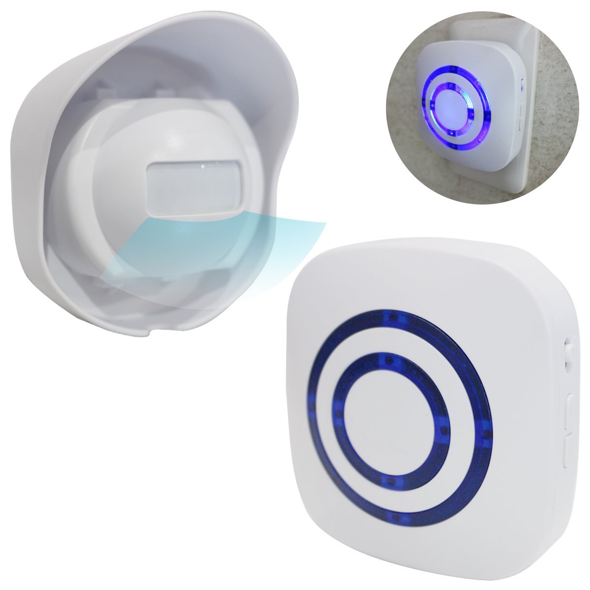 人感センサー チャイム ワイヤレスチャイム ブザー インターホン 玄関 介護 お知らせベル ドア 呼び出し 防犯アラーム 配線工事不要拍卖