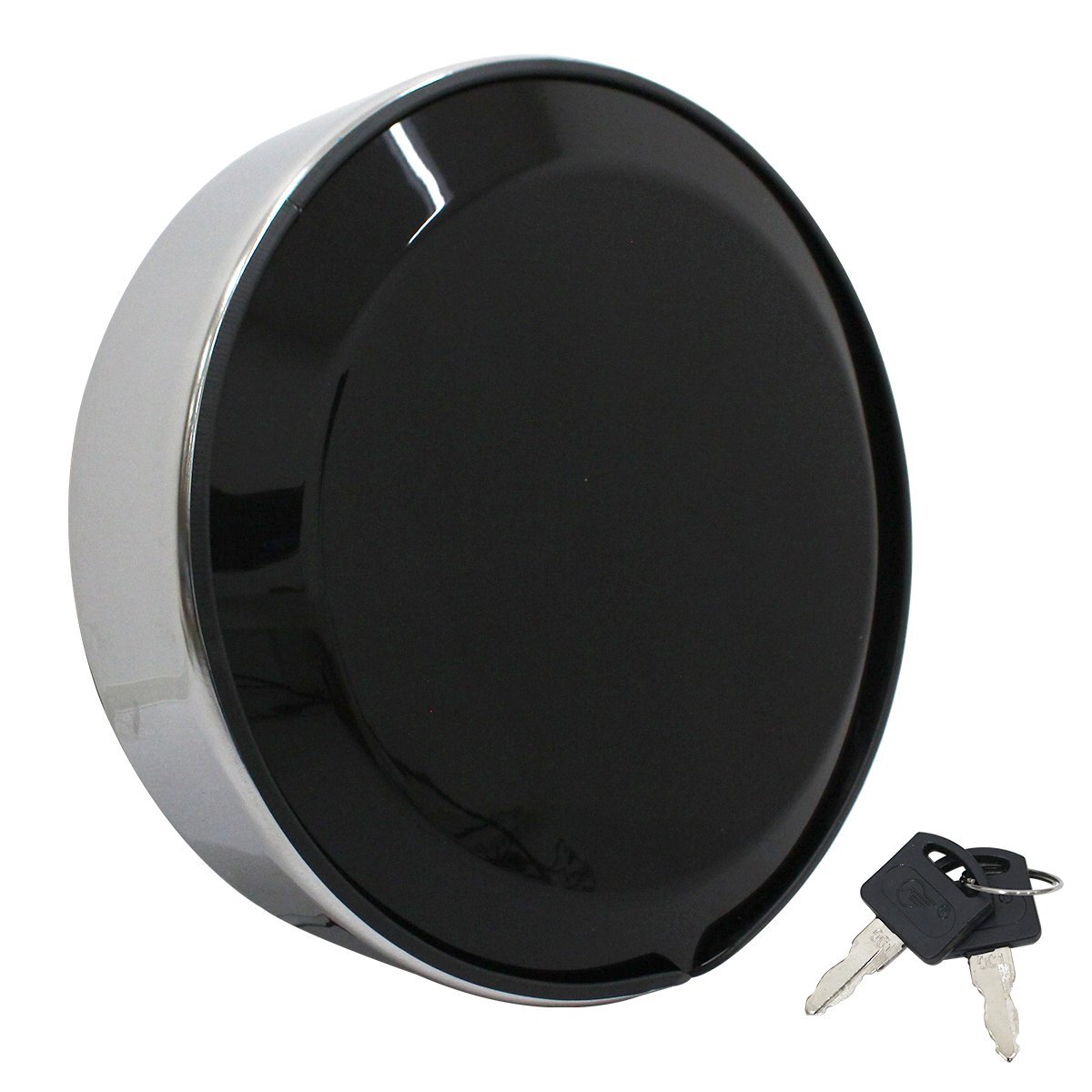 汎用 ステンレス 背面 スペア タイヤ カバー 径 調整ロック&盗難防止鍵付き 265/70R16 16インチ ブラック/黒 4駆 4WD拍卖