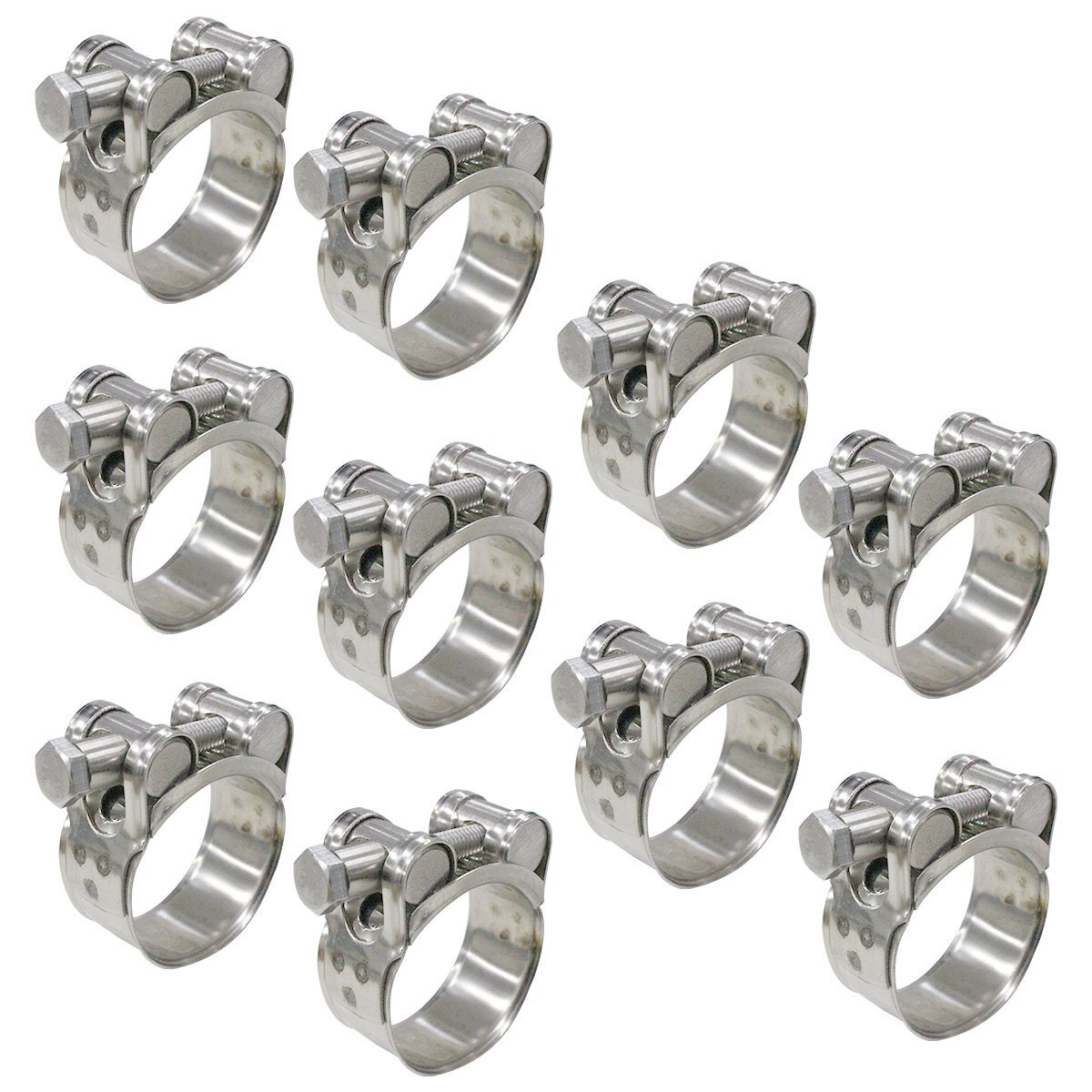 10個セット 強力 Tボルトクランプ マフラーバンド 36-39mm ホース バンド ステンレスマフラークランプ拍卖