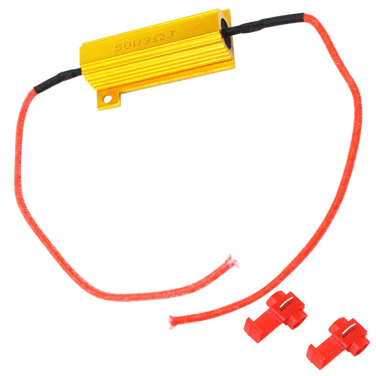 1つで前後左右対応 50W 3Ω ハイフラ 防止 ウィンカー キャンセラー 1個 メタルクラッド LED 抵抗 フロント リア リヤ 1台分拍卖