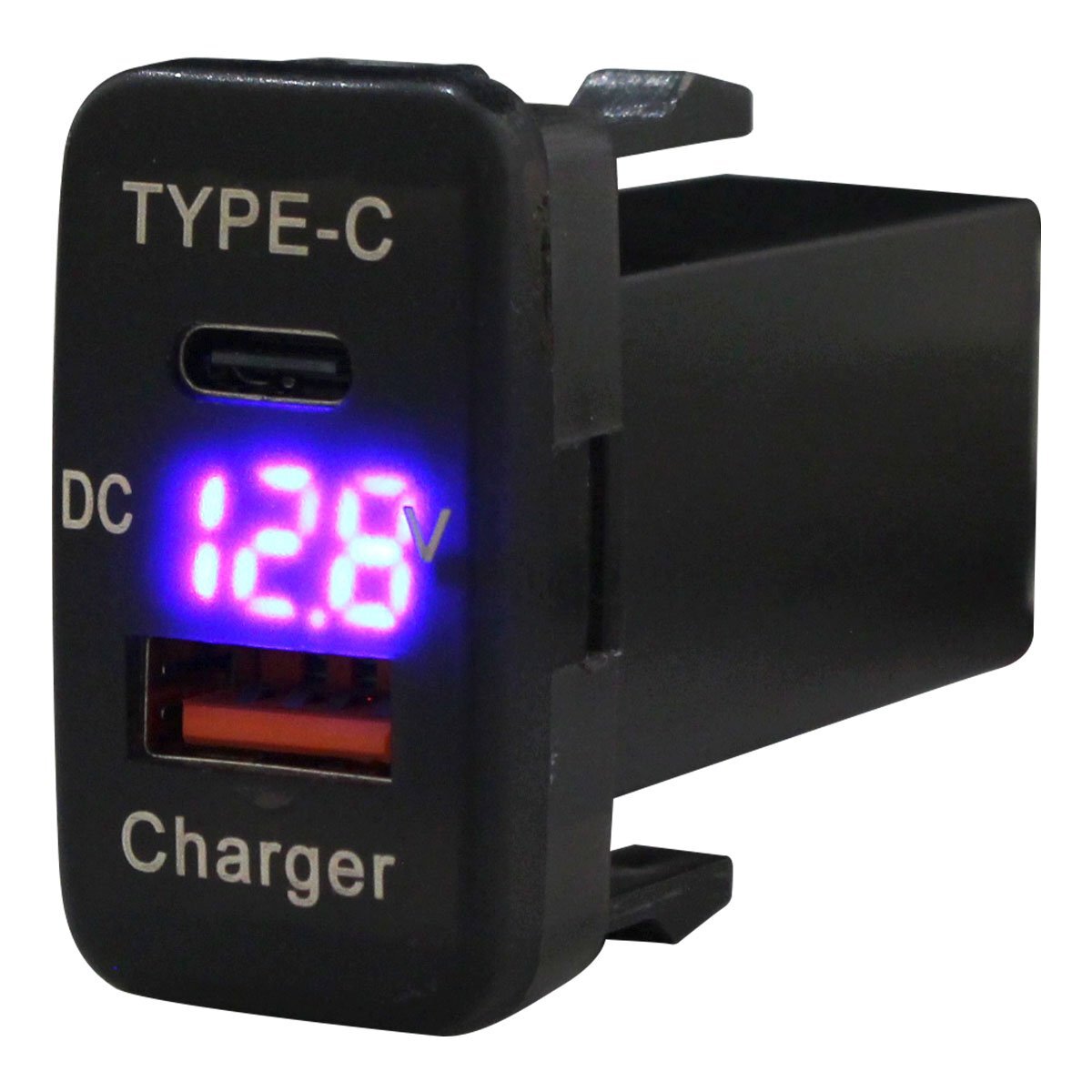 ハイラックスサーフ 210系 H14.11~H21.8 LED:ブルー 電圧計 USB Type-C タイプC ポート QC3.0 充電 12V スイッチホールカバー拍卖