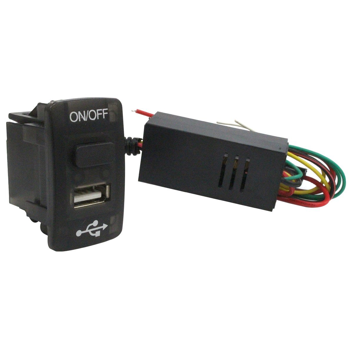 『ホンダA』 フィット Fit GE6-9 H19.10~H25.9 USB1ポート+ON/OFFスイッチ 本体ブラック×LED点灯 ブルー 増設 USBポート 電源スイッチ拍卖