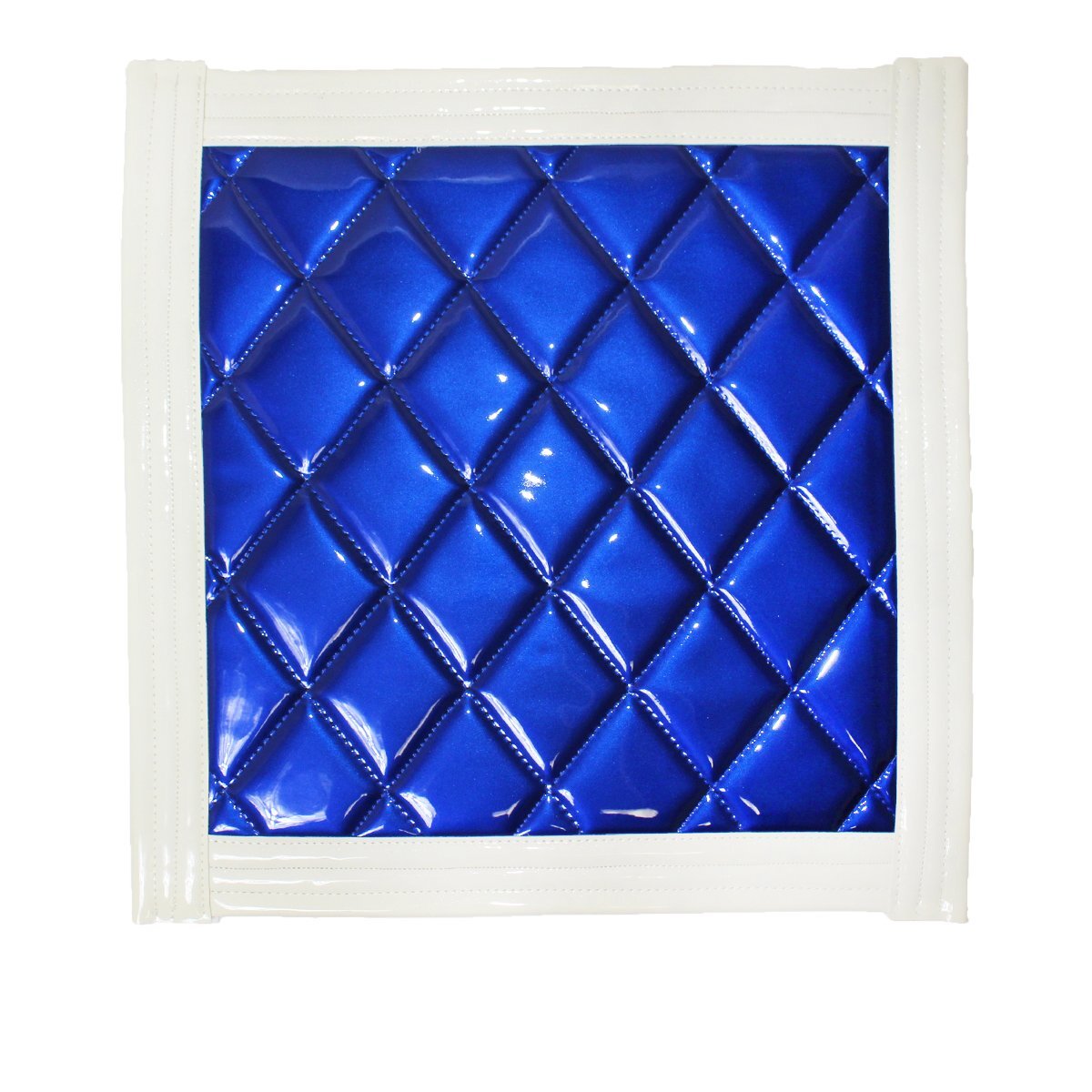 トラック 泥除け マット マッドフラップ 500mm×500mm 50cm×50cm ホワイト×ブルー 白縁 白フチ 青 泥よけ マッドガード拍卖