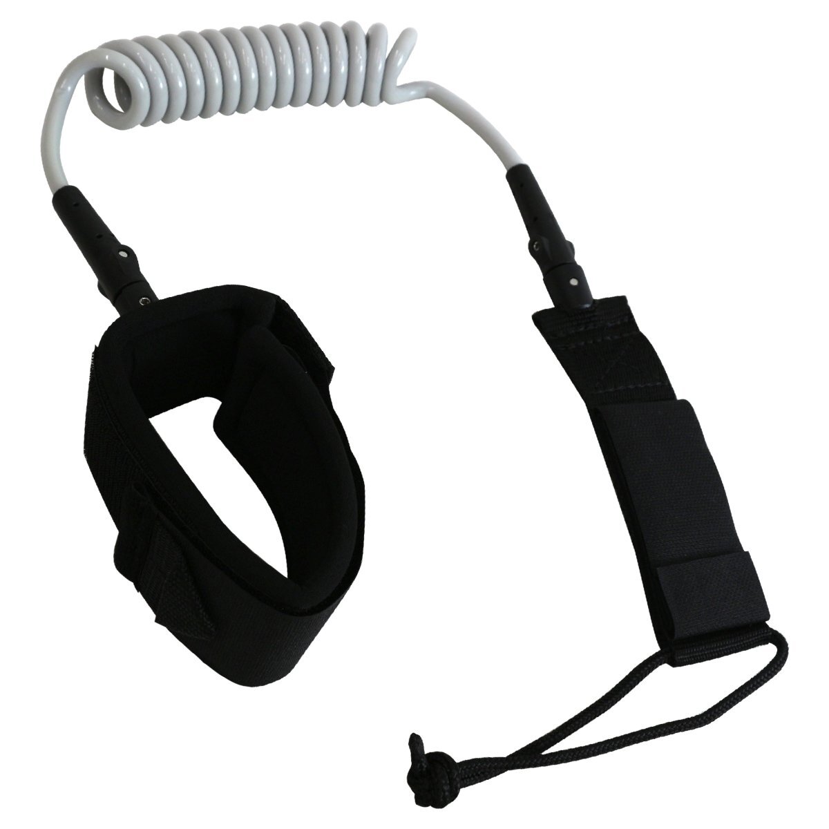 コイル リーシュコード 5ft ダブルスイベル ソフトボード ショートボート サーフボード ボディボード サーフィン アウトドア (グレー)拍卖