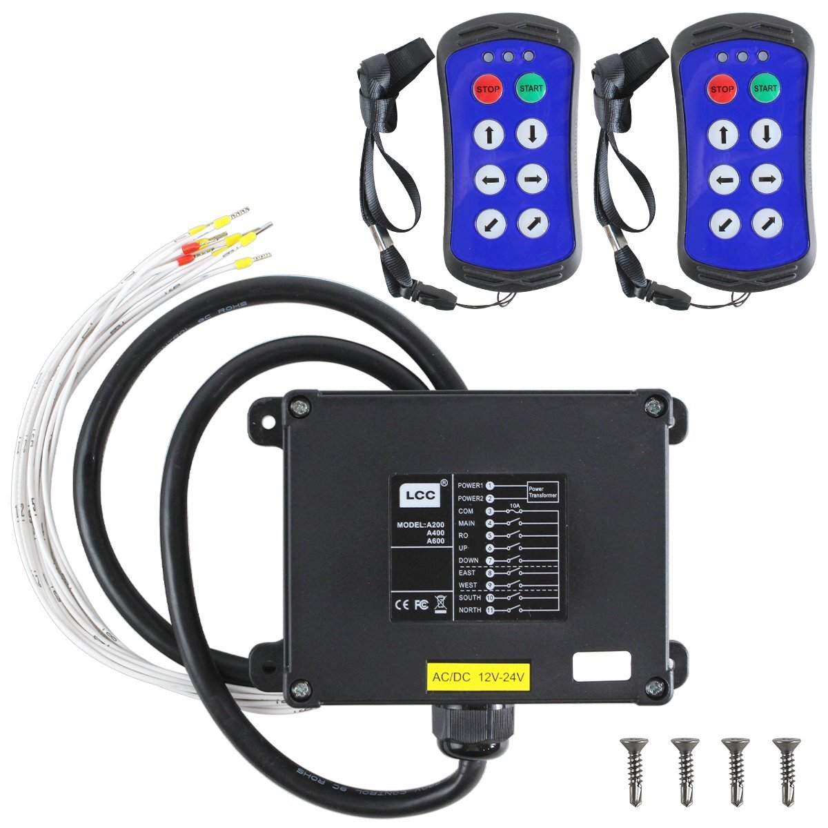 12V 24V 6ch リモコン 送信機 ユニック ローダー クレーン ウインチ 積載車 DC/AC ワイヤレス ラジコン 2個 8ボタン拍卖