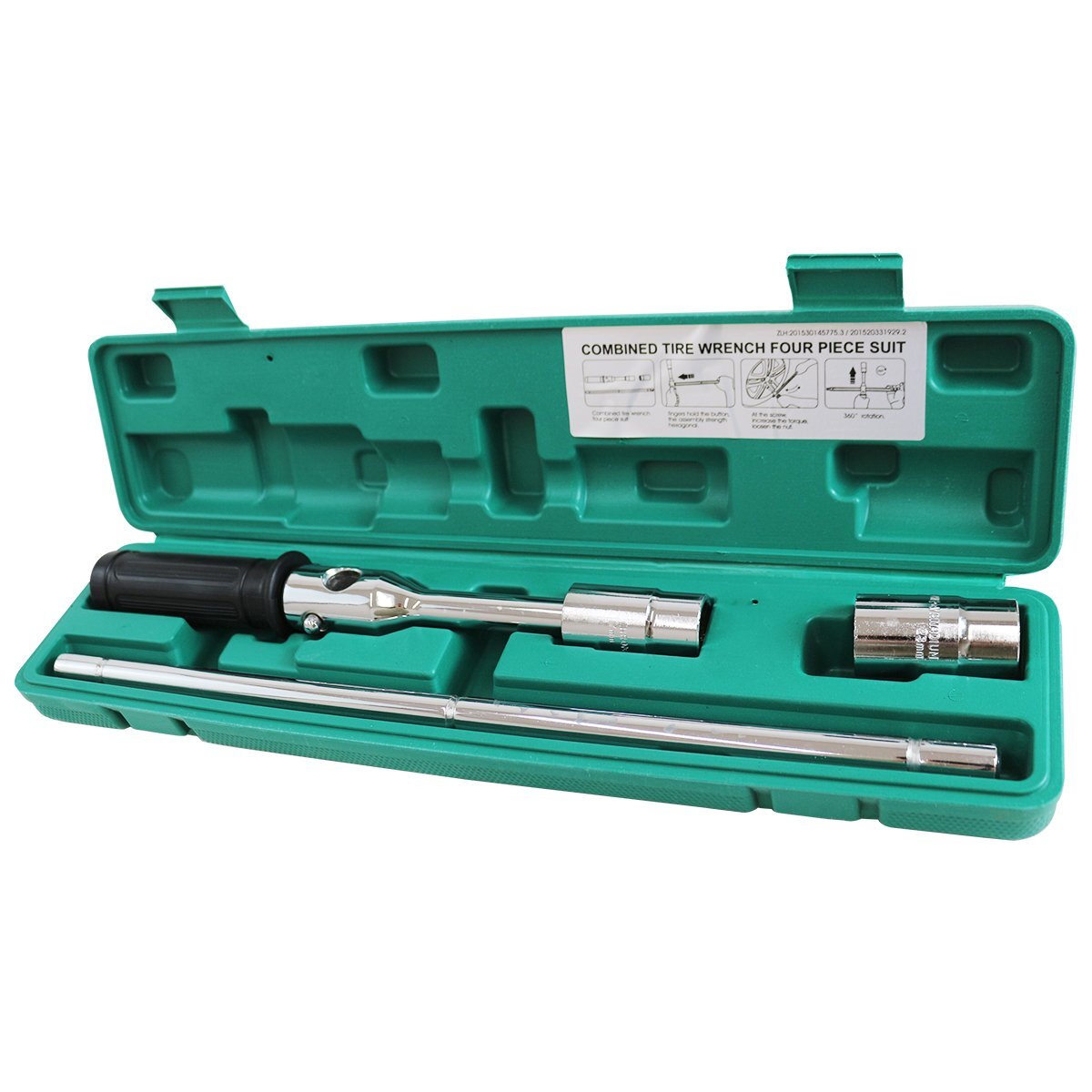 倍力 クロスレンチ グリップ付 十字 T字 レンチ タイヤ ホイール 楽々 交換 17mm 19mm 21mm 23mm ソケット ハードケース 付属拍卖