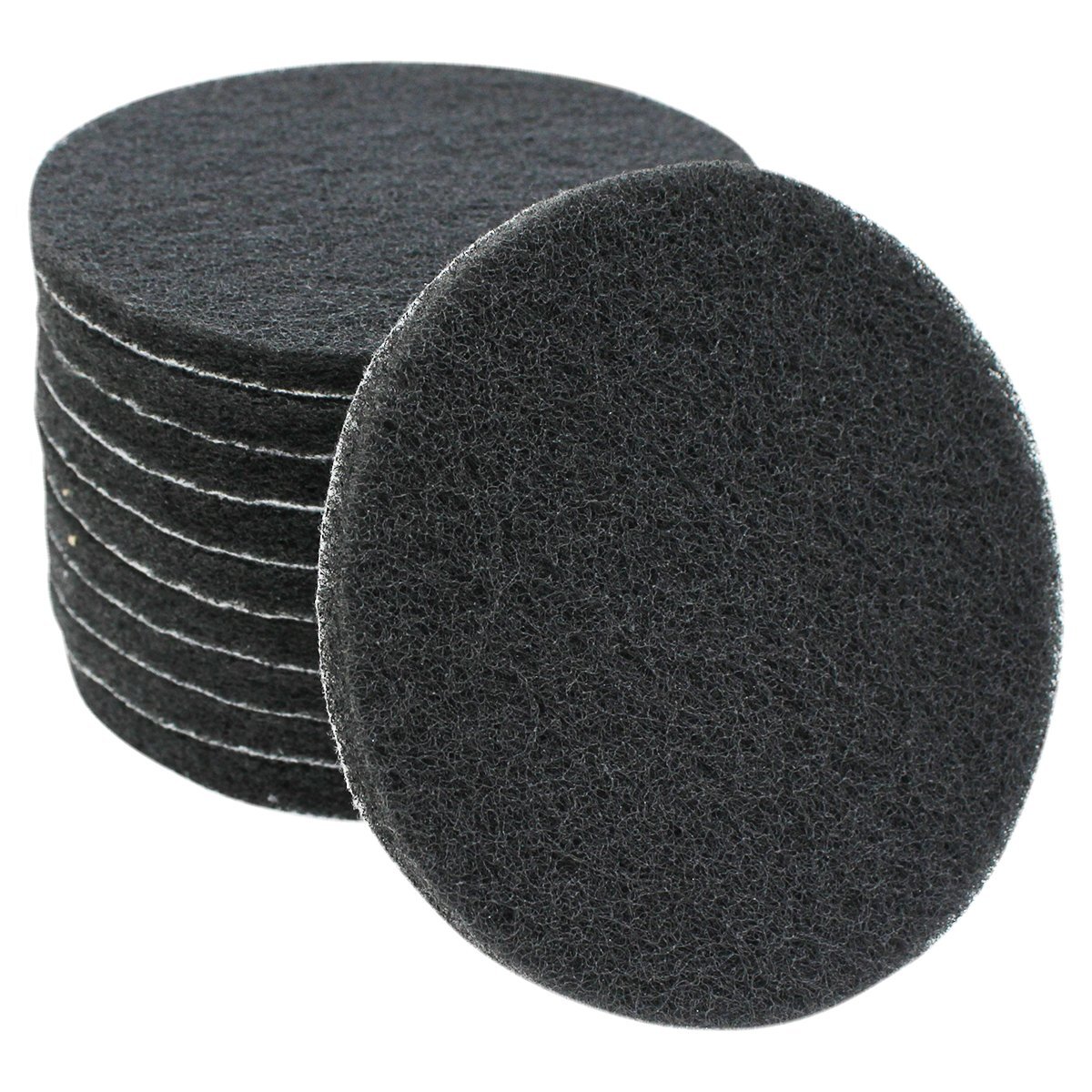 【送料380円】10枚set フロントガラス うろこ落とし 水垢除去 12.5cm 丸 800目 細目 ナイロンバフ ポリッシャー 研磨 サビ 取り 下地 125mm拍卖