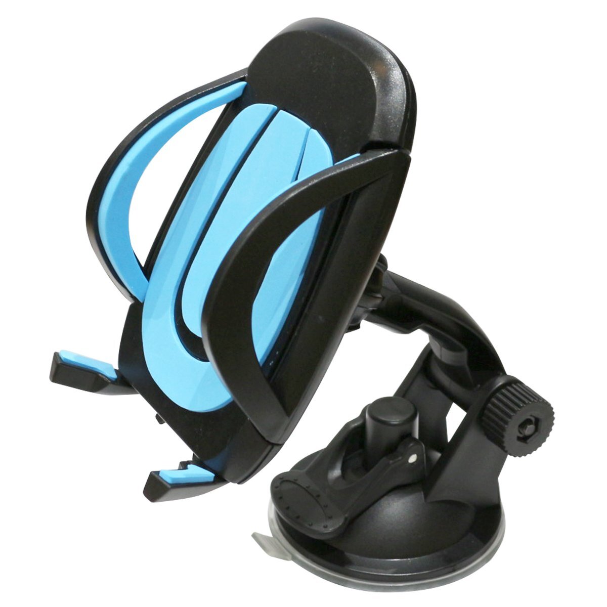 360度回転 吸盤固定式 スマホ ホルダー モバイル スタンド 車載ホルダー 角度調整 上下90度 ブルー/青 iPhone Android拍卖
