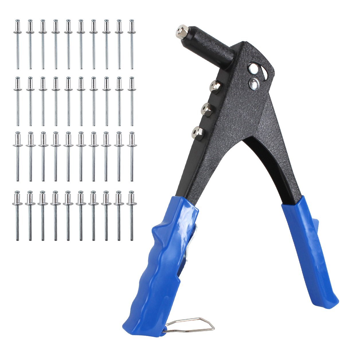 ハンドリベッター リベット 40個セット 4種 各10個付き 手動 ブラインドリベット ハンド ナッター リベッター DIY 工具 40本拍卖