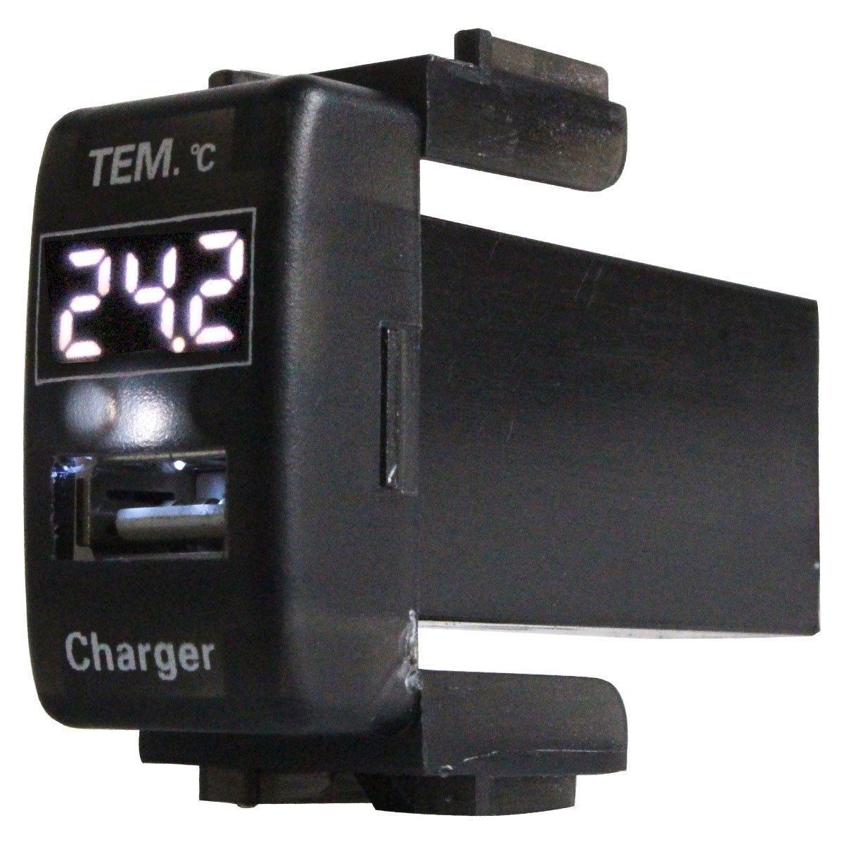 『ニッサンA』 スカイラインクーペ V36 LED/ホワイト 温度計+USBポート 充電 12V 2.1A 増設 パネル USBスイッチホールカバー 電源拍卖