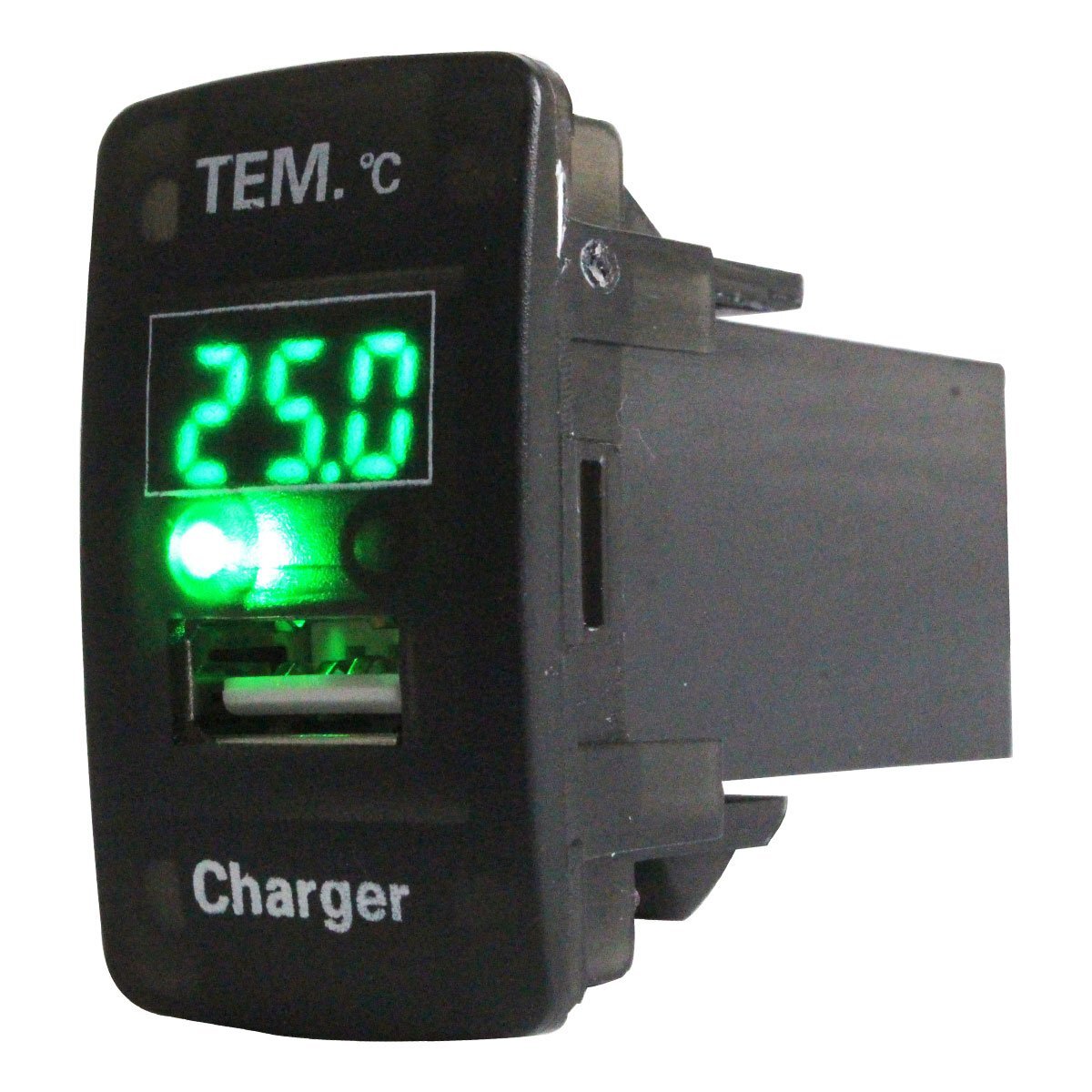 『ホンダA』 フリードスパイク H20.5~現在 LED/グリーン 温度計+USBポート 充電 12V 2.1A 増設 パネル USBスイッチホールカバー 電源拍卖