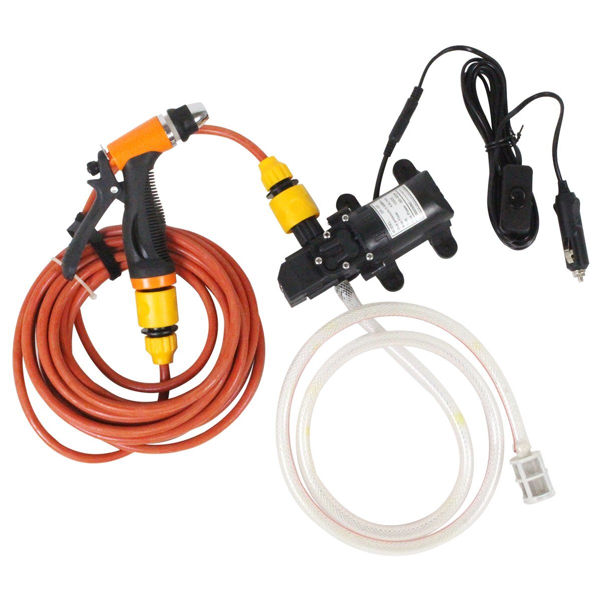 電動 高圧洗浄機 ポータブル 12V 65W シガーソケット 給電 電動式 0.68Mpa 高出力 洗車 フォームガン 洗浄 持ち運び ガン拍卖