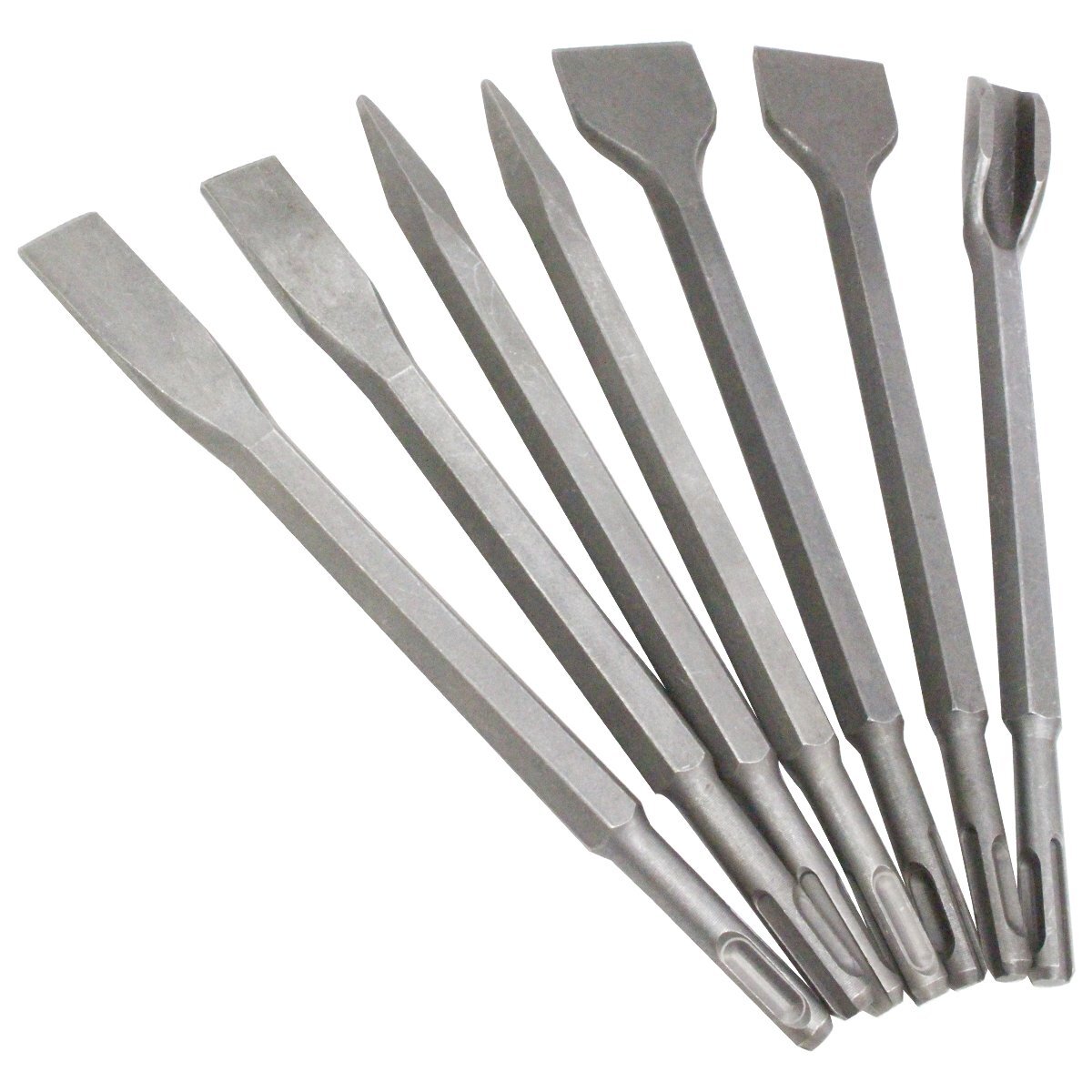 電動ハンマー タガネ チゼル 10mm 7本 セット SDSプラス シャンク ビット ハツリ ハンマー フラット ポイント コールド たがね拍卖