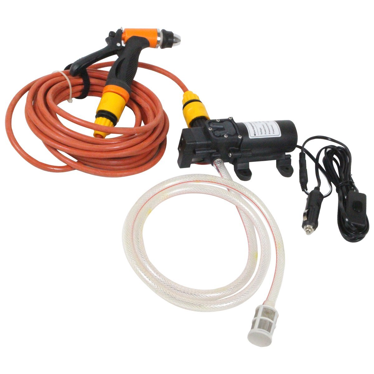 100W 電動 高圧洗浄機 ポータブル 12V シガーソケット 給電 電動式 0.68Mpa 高出力 洗車 フォームガン 洗浄 持ち運び ガン拍卖