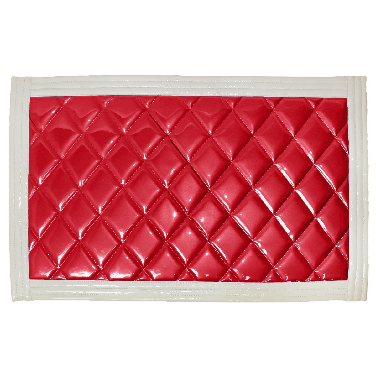 トラック 泥除け マット マッドフラップ 800mm×500mm 80cm×50cm ホワイト×レッド 白縁 白フチ 赤 泥よけ マッドガード拍卖