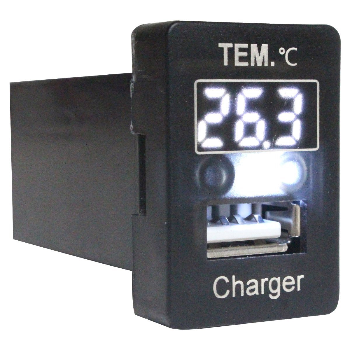 『トヨタA』 オーリス NZE/ZRE180系 H24.8~ LED/ホワイト 温度計+USBポート 充電 12V 2.1A 増設 パネル USBスイッチホールカバー 電源拍卖