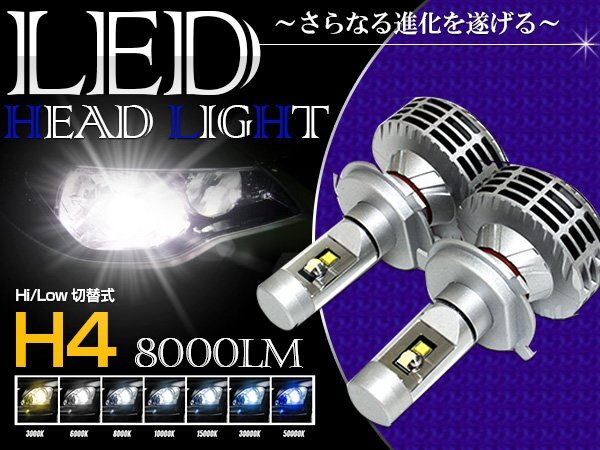 オールインワン 一体型 H4 LEDヘッドライト 3000LM 6500k ホワイト/ブルー/イエロー 切り替え可能 カラーフィルム フォグ拍卖