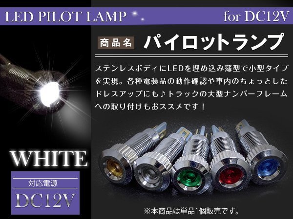 LEDパイロットランプ 12V シルバー×ホワイト 埋め込み LED球 LEDバルブ イルミ マルチバルブ 小型 ミニ LED電球 キャンピングカー拍卖