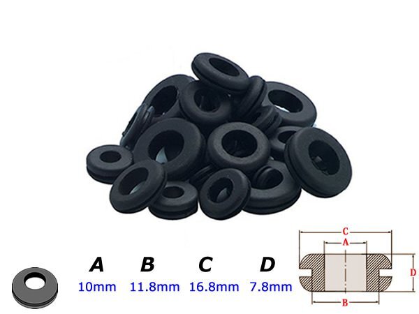 【送料220円】『30個セット 10mm/10φ』配線穴に ラバー 配線 グロメット 黒/ブラック ゴム ラバー カバー 蓋 ゴムワッシャー メクラ拍卖