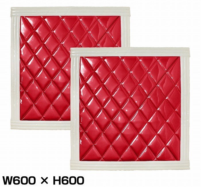 『2枚』 トラック 泥除け マット マッドフラップ 600mm×600mm 60cm×60cm ホワイト×レッド 白縁 白フチ 赤 泥よけ マッドガード拍卖