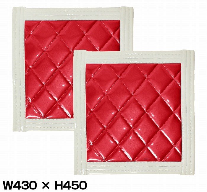 『2枚セット』 トラック 泥除け マット マッドフラップ 430mm×450mm 43cm×45cm ホワイト×レッド 白縁 白フチ 赤 泥よけ マッドガード拍卖