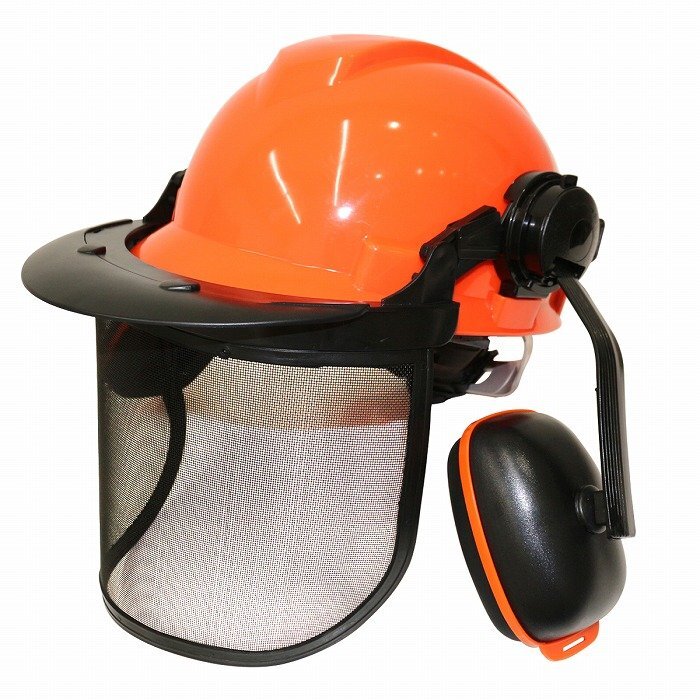 草刈り 芝刈り チェーンソー メッシュゴーグル ヘルメット 顔面 頭部 保護 フェイスプロテクター 安全 対策 草刈り機 林業拍卖