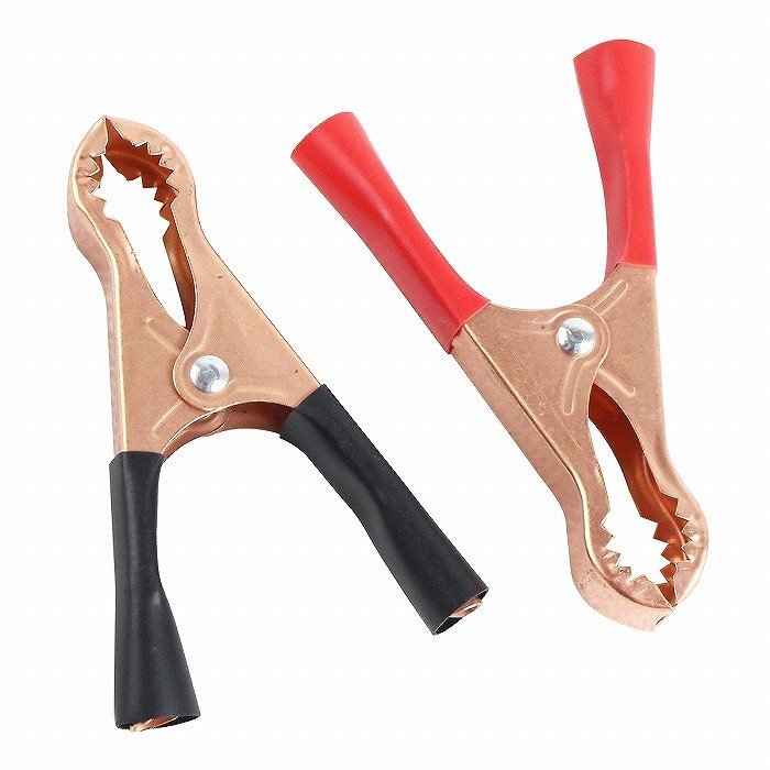 【送料220円】『全長7cm』バッテリー クリップ ワニ口 50A 汎用 加工 自作 給電 検品 交換用 赤/黒 ブースターケーブル 12V 24V ワニグチ拍卖