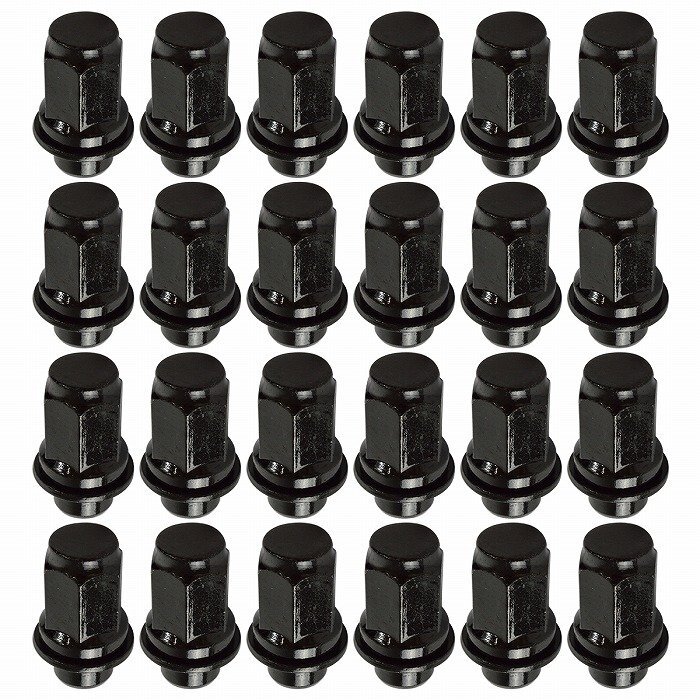 24個『M12 P1.5 21HEX』『平面座 全長47mm 純正ホイール用』ホイール ナット 黒 ブラック 24本 6穴用 1台分 ランクル 汎用拍卖