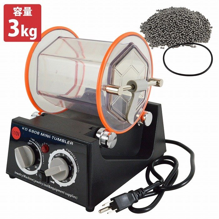 バレル研磨機 3KG 110V スピード5段調整 タイマー機能 回転 バレル 研磨 バリ取り 汚れ 表面研磨 サンドブラスト KD-6808拍卖
