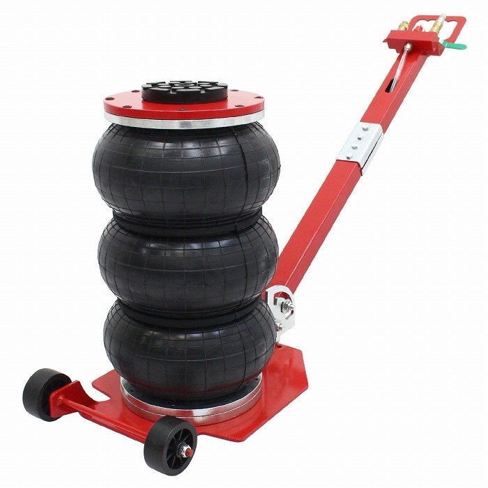 3t 3000kg バルーン エアー ガレージ ジャッキ フロア ボトルジャッキ エア 工具 オイル タイヤ 交換 整備 赤 レッド 3トン拍卖