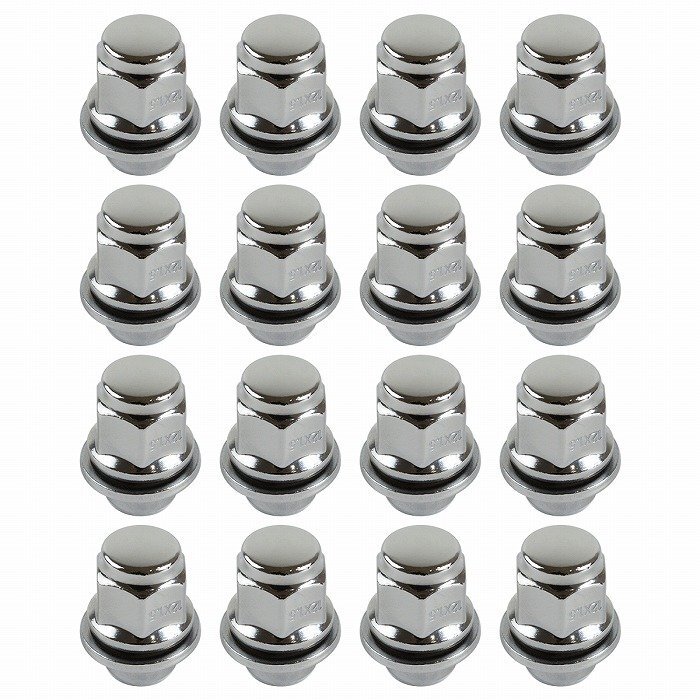 16個 『M12 P1.5 21HEX』『平面座 全長37mm 純正ホイール用』ホイール ナット メッキ 16本 4穴用 1台分 ダイハツ 他 汎用拍卖