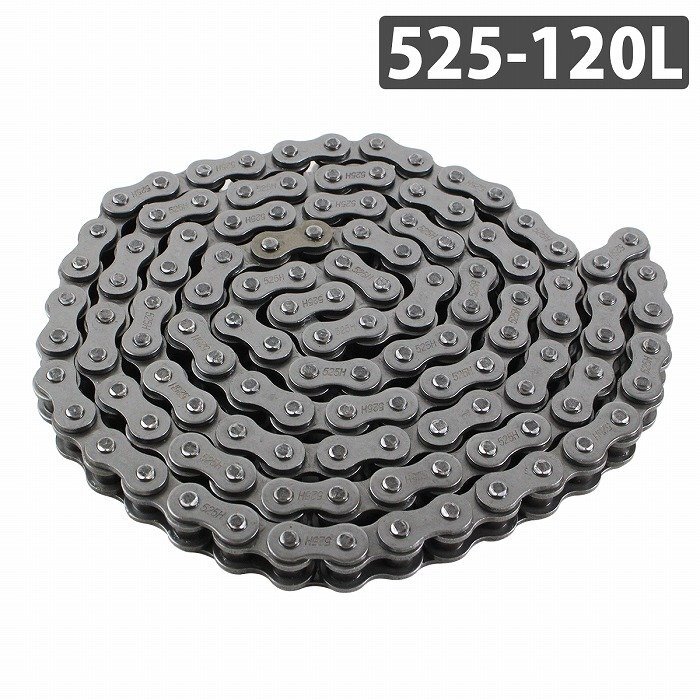 『525-120L』強化 バイク ブラックチェーン ノンシール ドライブ チェーン GSX400E GSX400F GT380 GT750 KH250 KH400 SR400拍卖