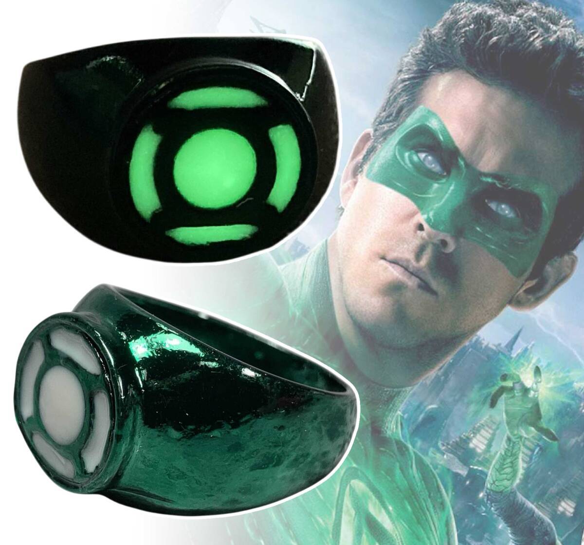 ◆同梱発送可◆「グリーン・ランタン ハル・ジョーダン/ライアン・レイノルズ 指輪 22号 蓄光タイプ/暗闇で発光」fire_sale拍卖