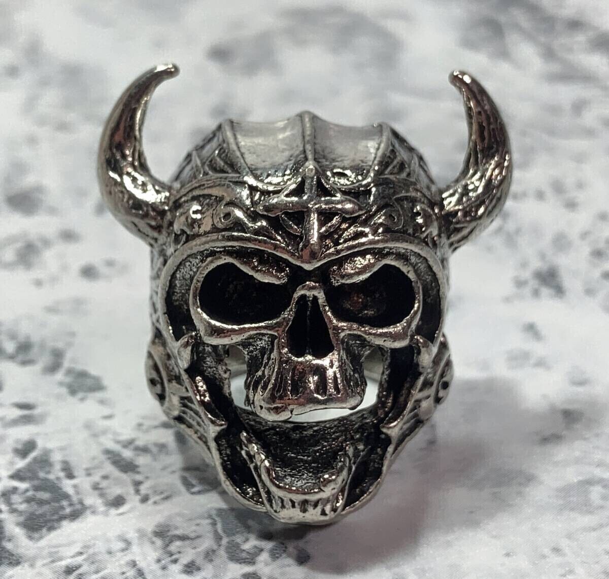 ◆同梱発送可◆「バイキング/ヴァイキング 北欧神話 戦士の髑髏/スカル 指輪 22号 シルバー」fire_sale 【タグ:アクセサリー】拍卖