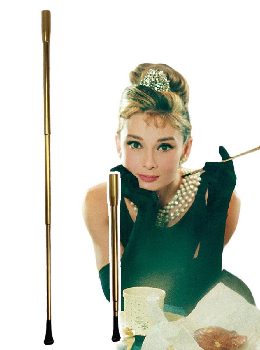 ◆同梱発送可◆「オードリー・ヘップバーン/ティファニーで朝食を キセル ブロンズ/スリムタイプ対応型 伸縮可」fire_sale 【タグ:映画】拍卖