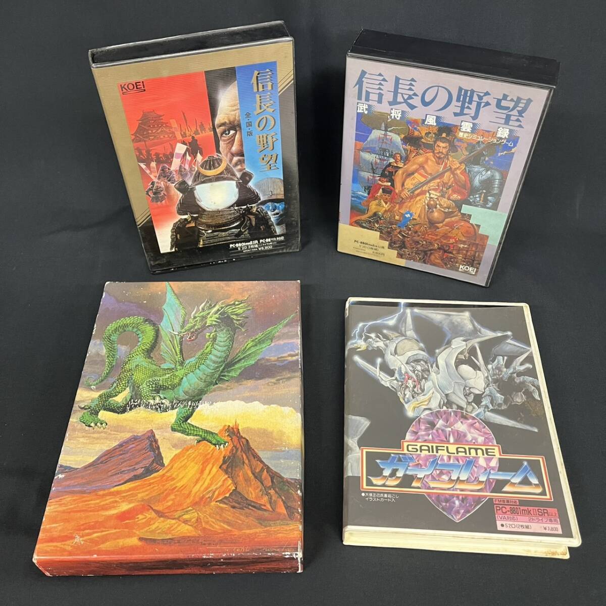 25広/B001236-1/TY3000/R115-210/【名古屋】 PCゲームソフト 4点 PC-8801mkⅡSR 信長の野望 /ガイフレーム/エメラルドドラゴン拍卖