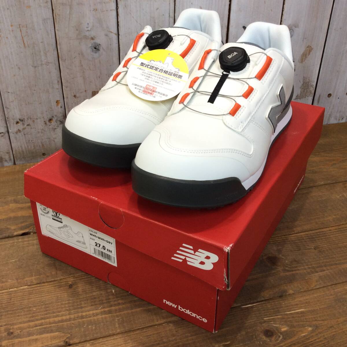 【WH-9234】未使用 NB ニューバランス 安全靴 プロスニーカー BS-118 WHT+WHT+GRY 27.0cm EEE拍卖