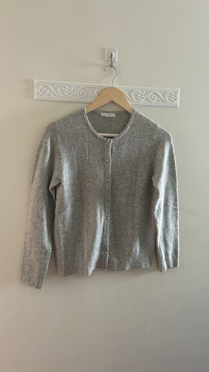 Vis ビス アンゴラ混 ニットカーディガン 長袖カーディガン グレー M拍卖
