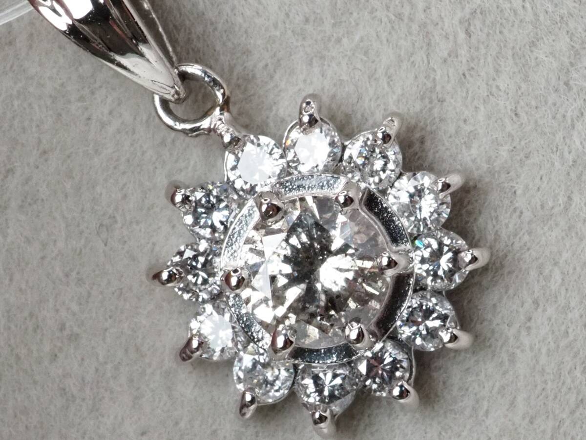 【8459P】Pt900 天然ダイヤモンド 計0.76ct/0.40ct/0.36ct/2.2g ペンダントトップ拍卖