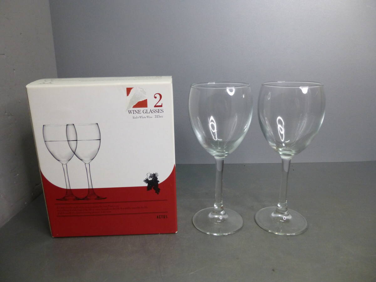 USED★ACTUS★アクタス ワイングラス ペア 口径約7cm 高さ約19.1cm拍卖