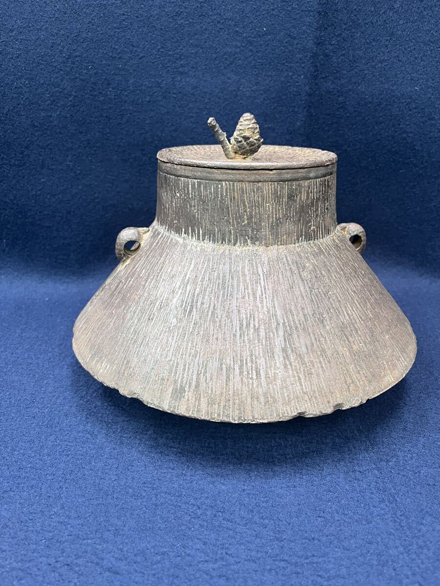 abnov110702 南部鉄器 鉄釜 風炉釜 茶道具 在銘 拍卖