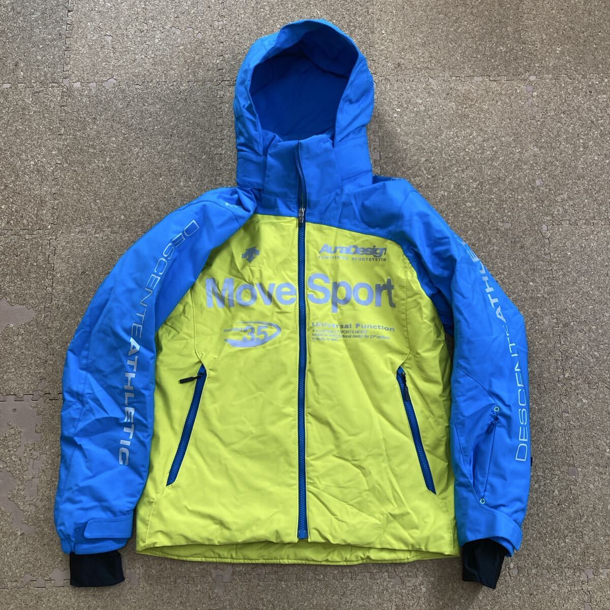 【美品】デサントdescentスキーウェアスキー スノボジャケット スノボ スノーボード Mサイズ メンズ黄青拍卖